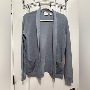 New CYRUS Open Front Cardigan Sweater Womens S Gray Cozy Soft Classic Minimalist